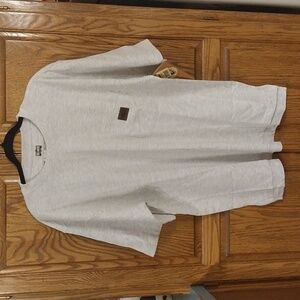 Big Smith NWT Logo Pocket T-Shirt Sz Large Lt Grey Casual Work‎ Wear 7 Oz Weight